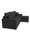 Divano con penisola reversibile funzione letto GolfStandard tessuto grigio grafite 225x148x81H