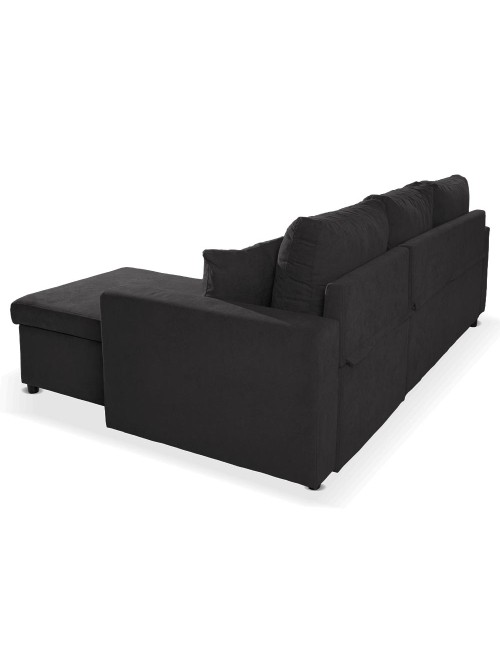 Divano con penisola reversibile funzione letto GolfStandard tessuto grigio grafite 225x148x81H
