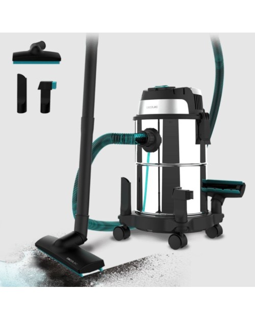 Aspirapolvere Cecotec Conga Rockstar Wet & Dry Steel per solidi e liquidi 1200 W di potenza e 16 L di capacità