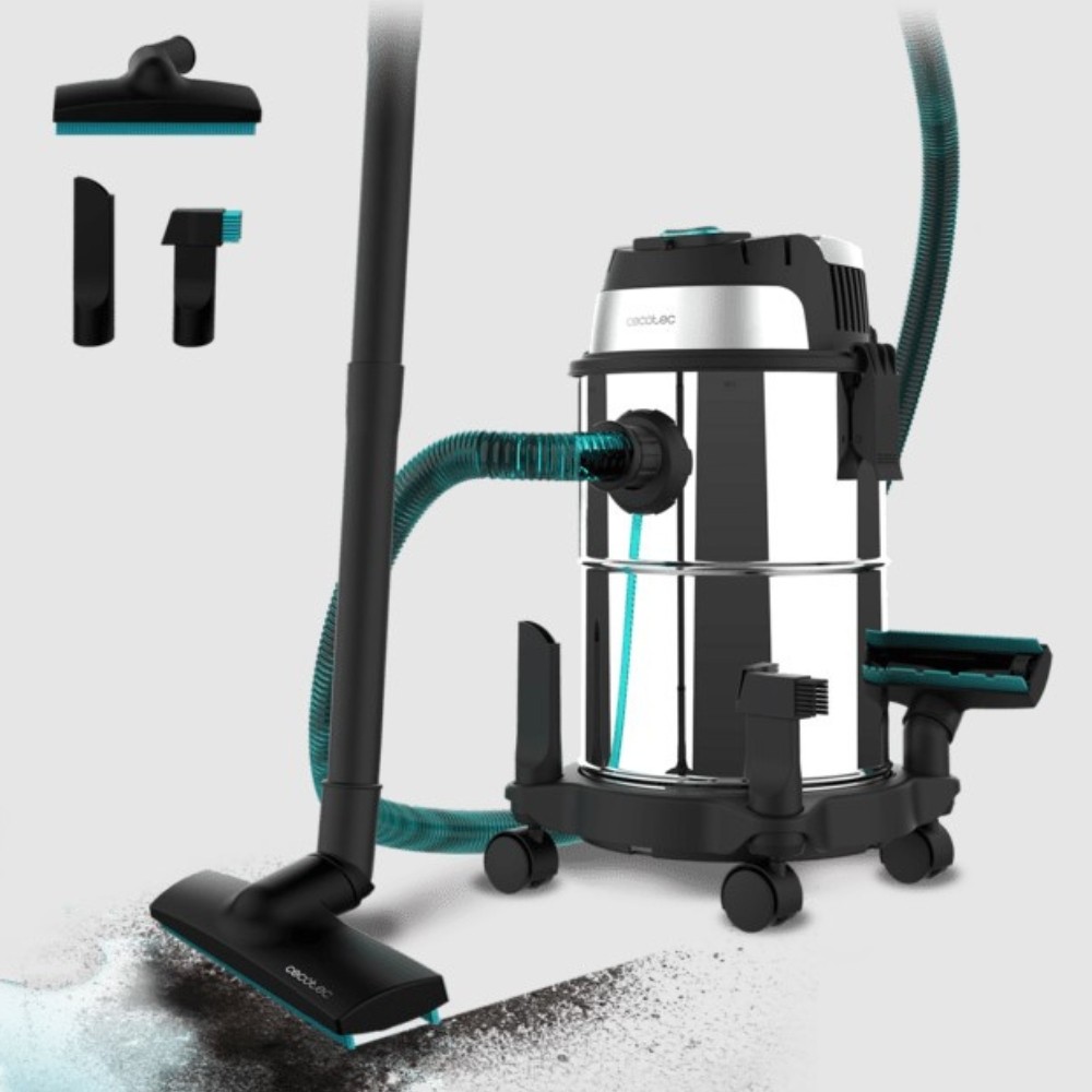 Aspirapolvere Cecotec Conga Rockstar Wet & Dry Steel per solidi e liquidi 1200 W di potenza e 16 L di capacità
