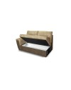 Divano angolare con letto e 2 contenitori Washington bicolore nature e taupè