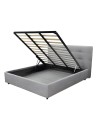Letto francese con contenitore Ascoli 142x210x124H tessuto Enjoy colore grigio