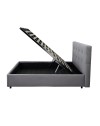 Letto francese con contenitore Ascoli 142x210x124H tessuto Enjoy colore grigio