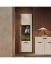 Vetrina con anta a listelli verticali Frezo07 cashmere e rovere evoque 60x42x195H