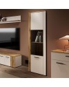 Vetrina con anta a listelli verticali Frezo07 cashmere e rovere evoque 60x42x195H