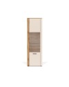 Vetrina con anta a listelli verticali Frezo07 cashmere e rovere evoque 60x42x195H