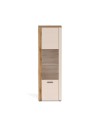 Vetrina con anta a listelli verticali Frezo07 cashmere e rovere evoque 60x42x195H