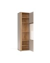Vetrina con anta a listelli verticali Frezo07 cashmere e rovere evoque 60x42x195H