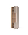 Vetrina con anta a listelli verticali Frezo07 cashmere e rovere evoque 60x42x195H