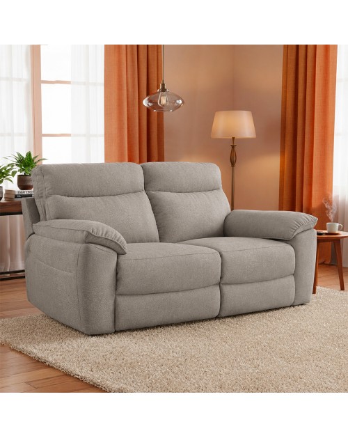Divano 3 Posti Lineare in Tessuto Antimacchia Grigio Chiaro - Modello Bostonfix Mozart 200 cm
