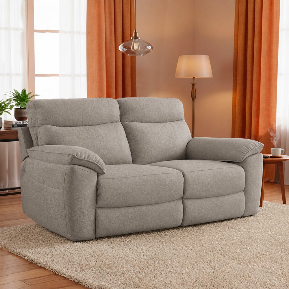 Divano 3 Posti Lineare in Tessuto Antimacchia Grigio Chiaro - Modello Bostonfix Mozart 200 cm