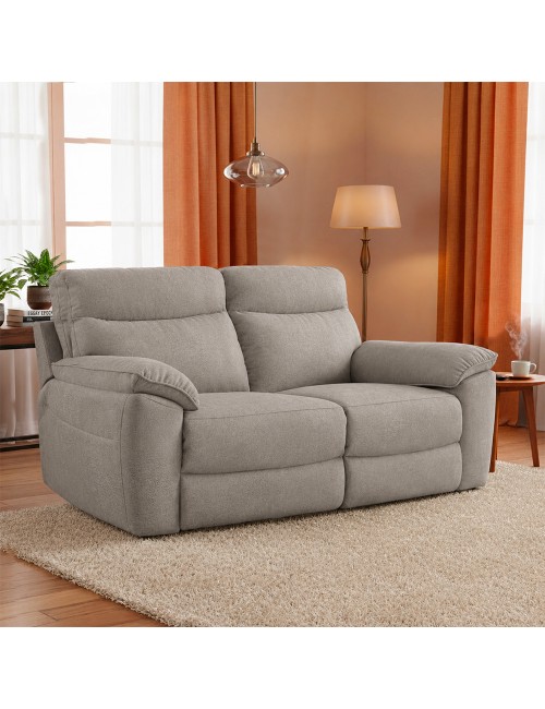 Divano 3 Posti Lineare in Tessuto Antimacchia Grigio Chiaro - Modello Bostonfix Mozart 200 cm