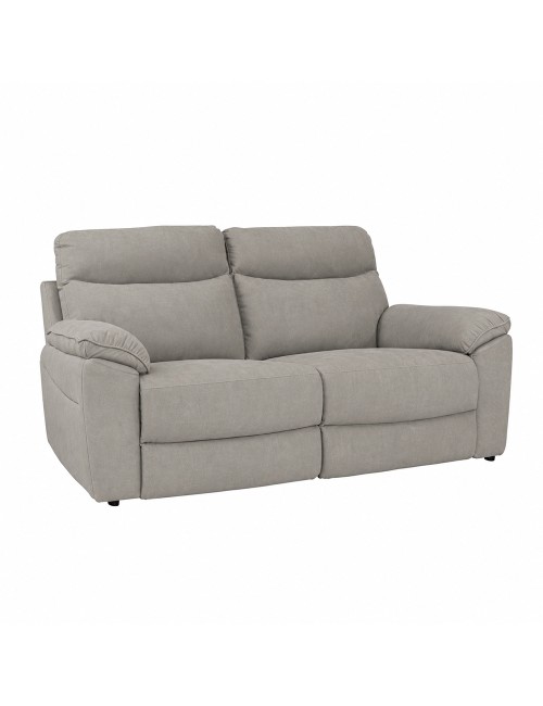 Divano 3 Posti Lineare in Tessuto Antimacchia Grigio Chiaro - Modello Bostonfix Mozart 200 cm