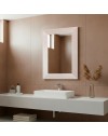 Specchiera Loto Rettangolare con Cornice rovere bianco 102x65 cm. – Eleganza Naturale per Ogni Ambiente