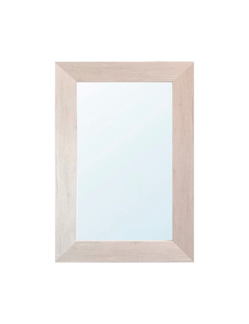 Specchiera Loto Rettangolare con Cornice rovere bianco 102x65 cm. – Eleganza Naturale per Ogni Ambiente