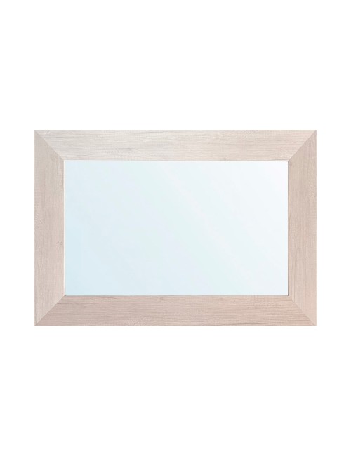 Specchiera Loto Rettangolare con Cornice rovere bianco 102x65 cm. – Eleganza Naturale per Ogni Ambiente