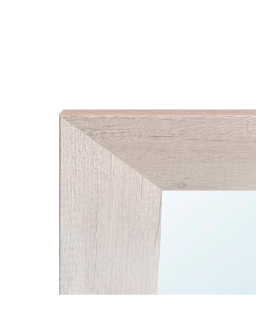 Specchiera Loto Rettangolare con Cornice rovere bianco 102x65 cm. – Eleganza Naturale per Ogni Ambiente