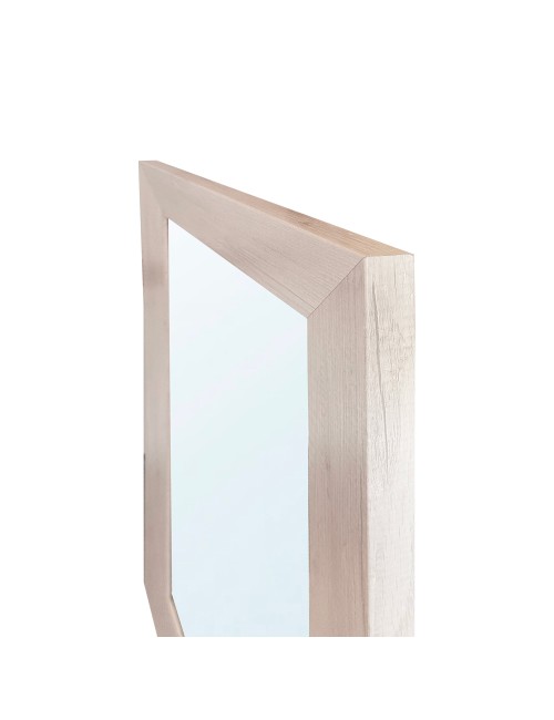 Specchiera Loto Rettangolare con Cornice rovere bianco 102x65 cm. – Eleganza Naturale per Ogni Ambiente