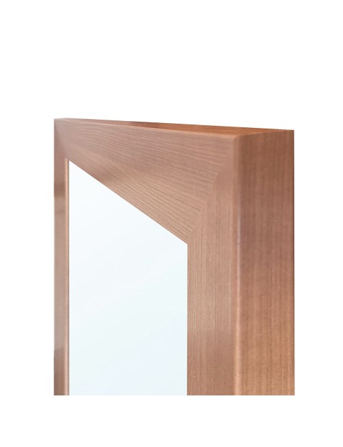 Specchiera Quadrata Plana 90x90 cm con Cornice Larice Cherry – Design Moderno ed Essenziale