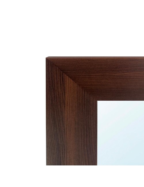 Specchiera Quadrata Plana 90x90 cm con Cornice Olmo dark – Design Moderno ed Essenziale