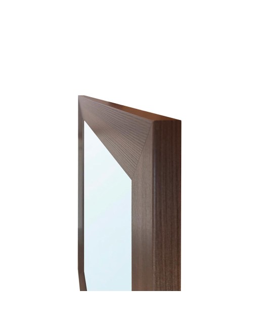 Specchiera Quadrata Plana 90x90 cm con Cornice Olmo dark – Design Moderno ed Essenziale