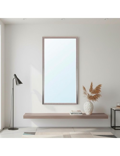 Specchiera Rettangolare con Cornice Sintesi tessuto grigio 127x65 cm. – Eleganza e raffinatezza