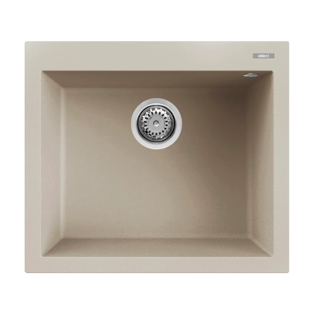Lavello Cucina Monovasca Elleci Quadra 105 in Keratek – 57x50 cm Champagne