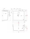 Lavello Cucina Monovasca Elleci Quadra 105 in Keratek – 57x50 cm Champagne