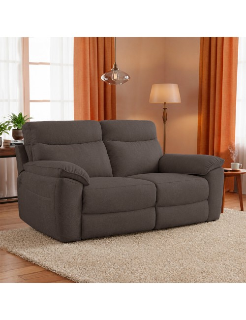 Divano 3 Posti Lineare in Tessuto Antimacchia Grigio Elefante - Modello Bostonfix Mozart 200 cm