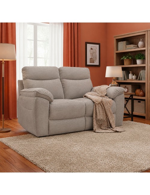 Divano 2 Posti Lineare in Tessuto Antimacchia Grigio Chiaro - Modello Bostonfix Mozart 160 cm