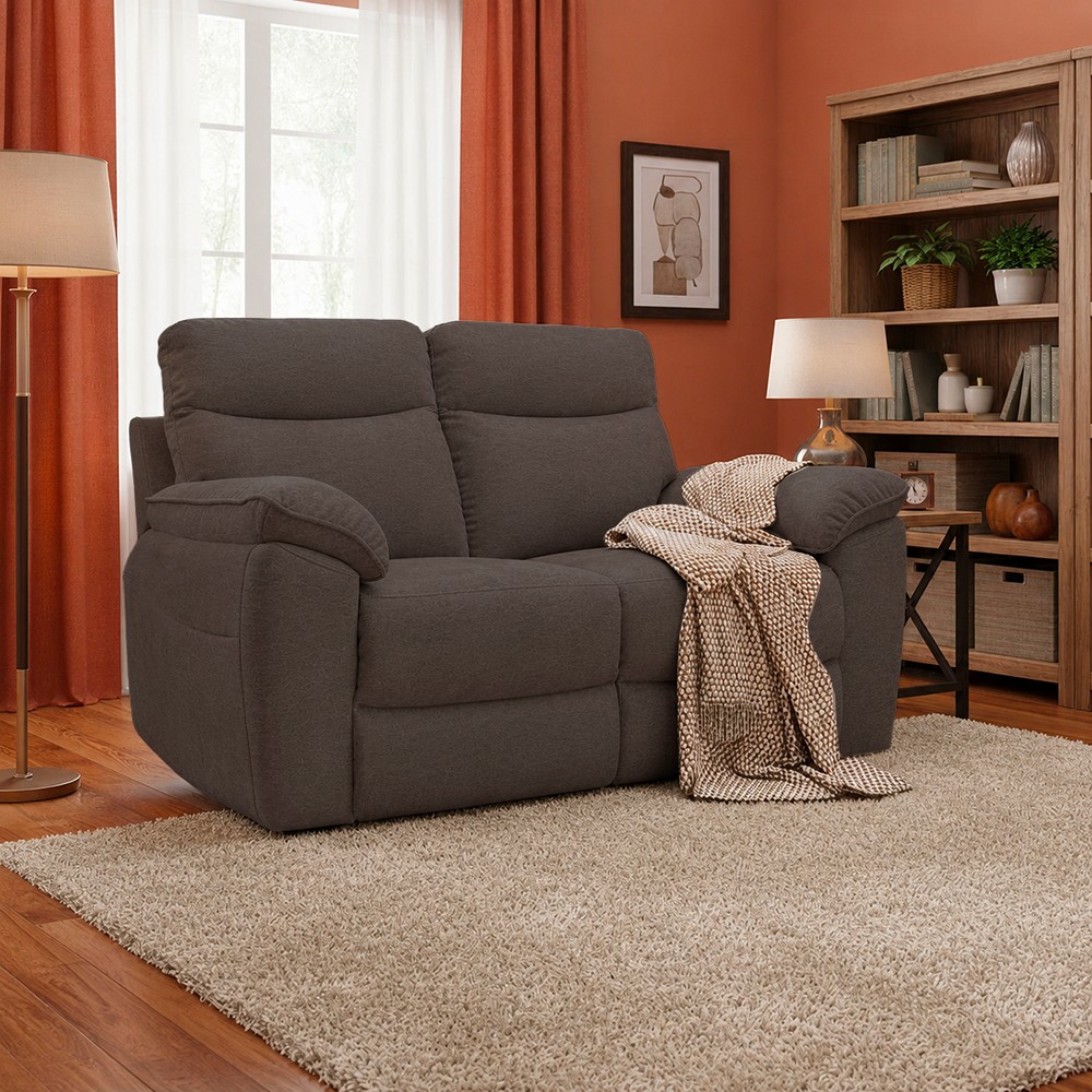 Divano 2 Posti Lineare in Tessuto Antimacchia Grigio Elefante - Modello Bostonfix Mozart 160 cm