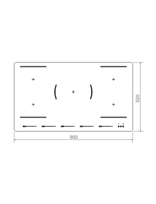 Piano cottura induzione Bertazzoni 90 cm. P905I2M30NVS 5 zone 9 livelli di potenza nero