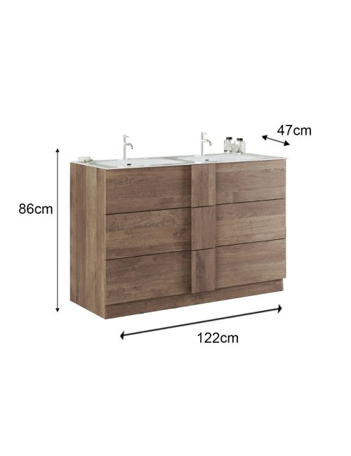 Mobile Bagno Doppia Vasca Salemi120 Colore Rovere Mercure Prezzo