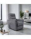 Poltrona Alzapersona Alessia 2 Motori in Nabuk Grigio Chiaro – Comfort, Relax e Autonomia