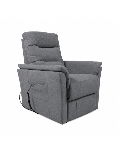Poltrona Alzapersona Alessia 2 Motori in Nabuk Grigio Chiaro – Comfort, Relax e Autonomia