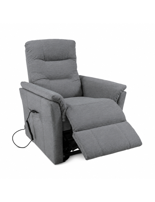 Poltrona Alzapersona Alessia 2 Motori in Nabuk Grigio Chiaro – Comfort, Relax e Autonomia