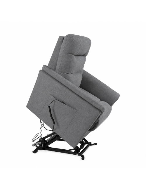 Poltrona Alzapersona Alessia 2 Motori in Nabuk Grigio Chiaro – Comfort, Relax e Autonomia