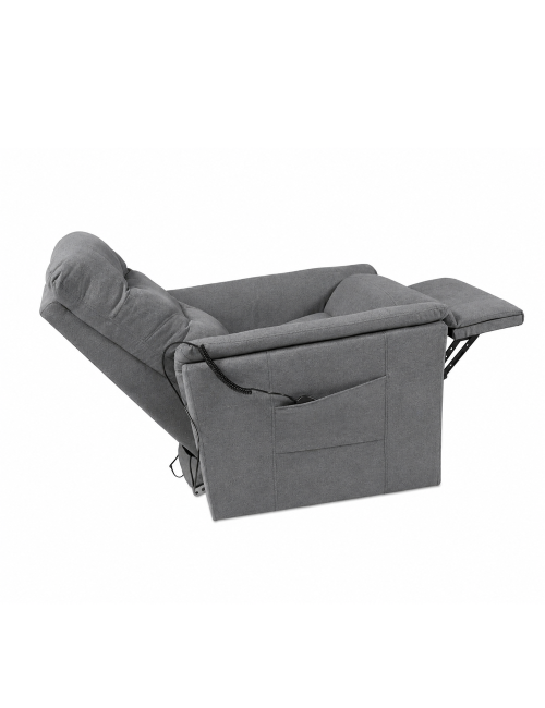 Poltrona Alzapersona Alessia 2 Motori in Nabuk Grigio Chiaro – Comfort, Relax e Autonomia