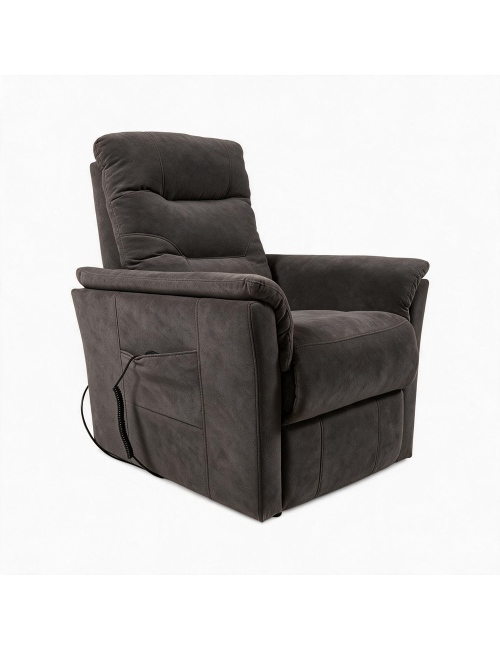 Poltrona Alzapersona Alessia 2 Motori in Nabuk Grigio Elefante – Comfort, Relax e Autonomia