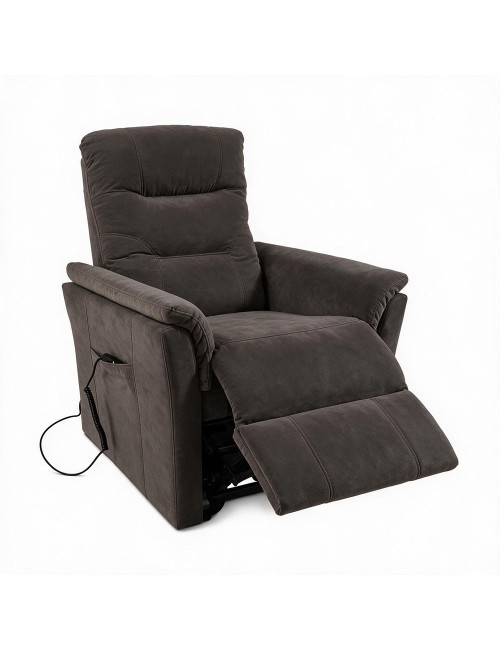 Poltrona Alzapersona Alessia 2 Motori in Nabuk Grigio Elefante – Comfort, Relax e Autonomia
