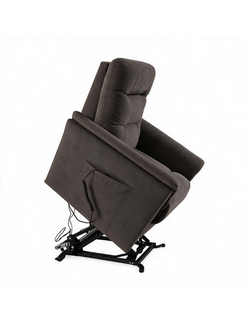 Poltrona Alzapersona Alessia 2 Motori in Nabuk Grigio Elefante – Comfort, Relax e Autonomia