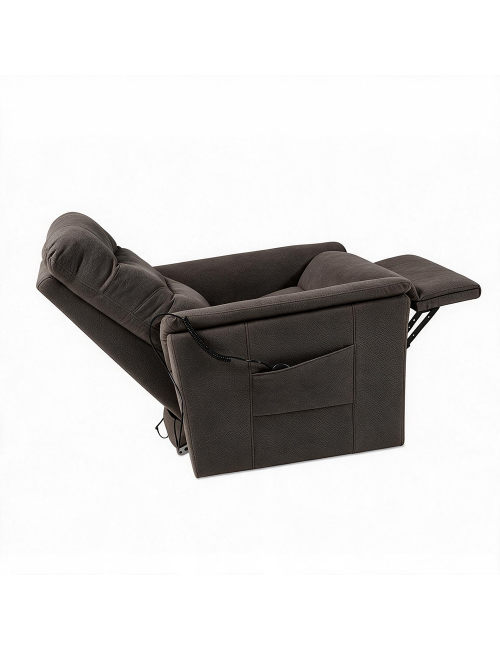 Poltrona Alzapersona Alessia 2 Motori in Nabuk Grigio Elefante – Comfort, Relax e Autonomia