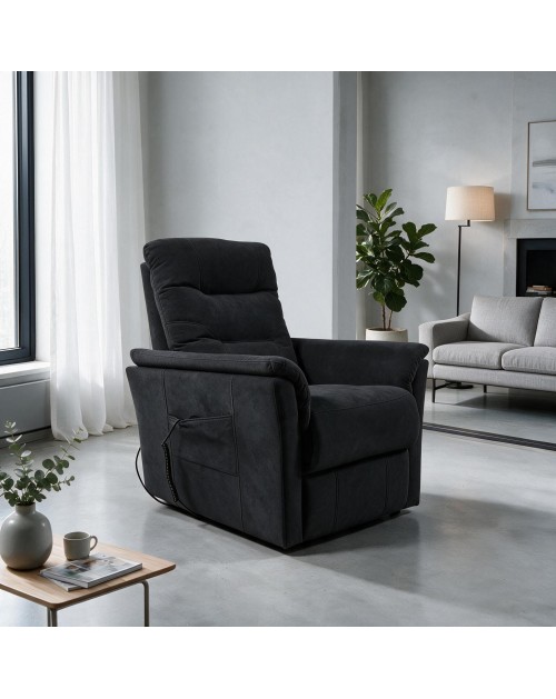 Poltrona Alzapersona Alessia 2 Motori in Nabuk Antracite – Comfort, Relax e Autonomia