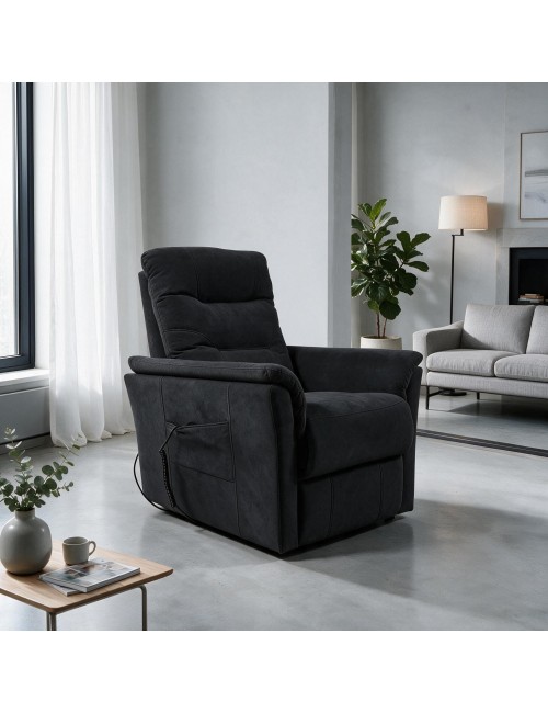 Poltrona Alzapersona Alessia 2 Motori in Nabuk Antracite – Comfort, Relax e Autonomia