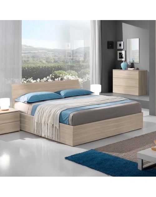 Letto matrimoniale contenitore in legno 170x205x88h Manitoba colore olmo