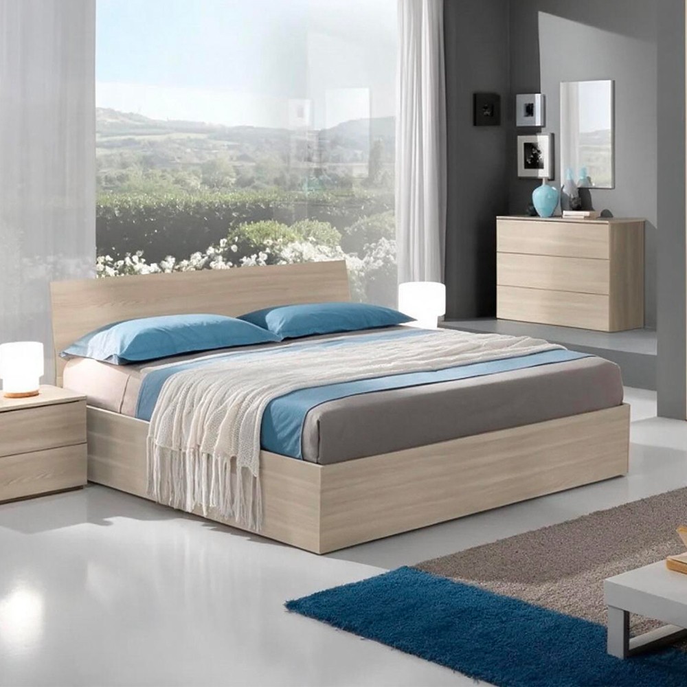 Letto matrimoniale contenitore in legno 170x205x88h Manitoba colore olmo