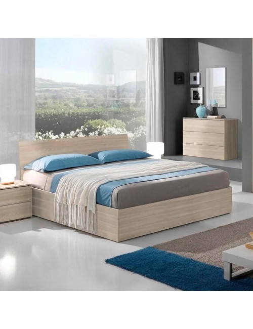 Letto Matrimoniale Contenitore in Legno 170x205x88h Manitoba Olmo