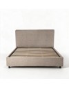 Letto Matrimoniale contenitore Ascoli 200x208x127H tessuto idrorepellente Aragon tortora