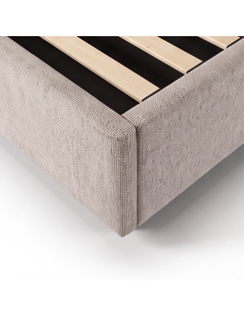 Letto Matrimoniale contenitore Ascoli 200x208x127H tessuto idrorepellente Aragon tortora