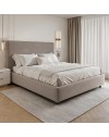 Letto Francese contenitore Ascoli 160x208x127H tessuto idrorepellente Aragon tortora